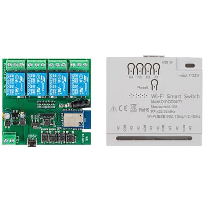 Tuya Wifi RF Huishoudelijke Elektrische Apparaten 5V 12 V Zekering Aan-Uit Controller Module Wijzend 4-channel veelkleurig