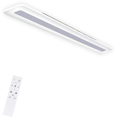 NETTLIFE Plafondlamp LED - Wit - 60cm - Lange Plafondverlichting - 3000 -6500K Dimbaar - Metaal - 21W - Moderne Slaapkamerverlichting - met Afstandsbediening - voor Woonkamer | Keuken | Hotel