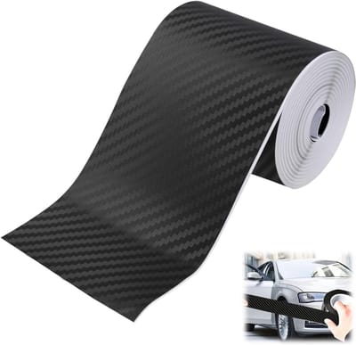 Instaplijstbescherming Koolstofvezel - Autofolie Beschermband - Auto Krassen Voorkomen - 3D Flexibel Materiaal - 7 cm x 10 m - Zwart