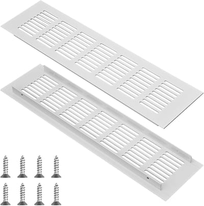 Ventilatie Rooster Set van 2 Stuks 800 x 300 mm voor Badkamer, Keuken en Woonkamer met 8 Schroeven