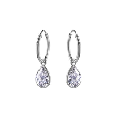 WeLoveSilver - dames oorringen - zilver - met druppelkristal
