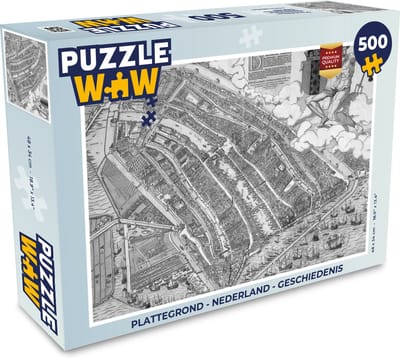 Puzzel Plattegrond - Nederland - Geschiedenis - Legpuzzel - Puzzel 500 stukjes - Stadskaart