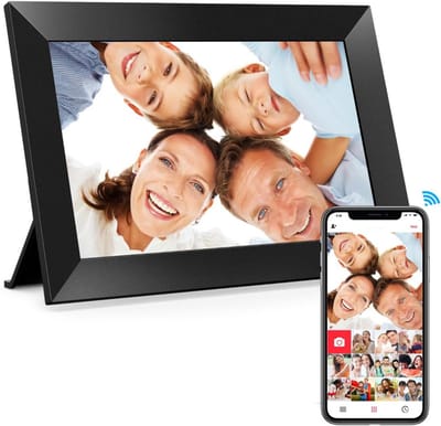 Digitale fotolijst 10.1 inch Digitale fotolijst WiFi 1280x800 IPS touchscreen 16 GB opslag Automatische rotatie Deel direct foto's en video's via de app