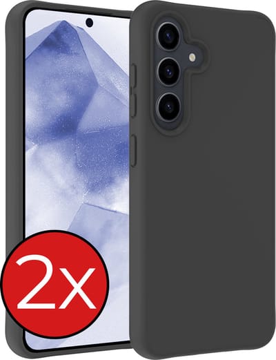Hoesje - 2 Stuks - Geschikt voor Samsung Galaxy A55 - Sterk & Shockproof - Telefoonhoes - Back Cover - Case Siliconen - Telefoon Hoes - Zwart