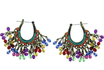 Behave - Oorhangers met kralen - Multicolor boho - Festival look