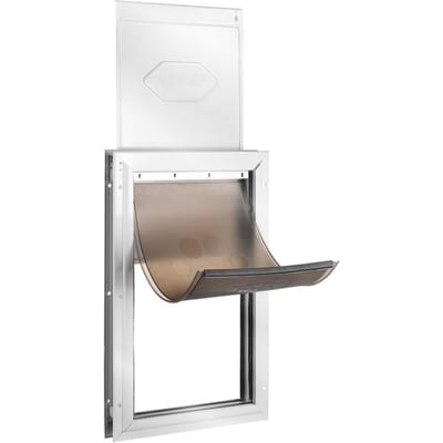 Porte pour Animaux de Compagnie pour Porte avec Serrure et Système de Volet Magnétique Cadre en Aluminium M