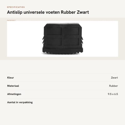 Dailygoods- Antislip Voeten - Rubber - 2 Stuks - Diepe Ribben - Voor Huishoudtrap - Veilig en Duurzaam - Afmetingen 6 x 4,5 x 2,2 cm - Trapvoetjes