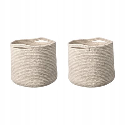 2x TJABBIG Mand Natuurlijk Katoen 25x23 cm Opbergmand
