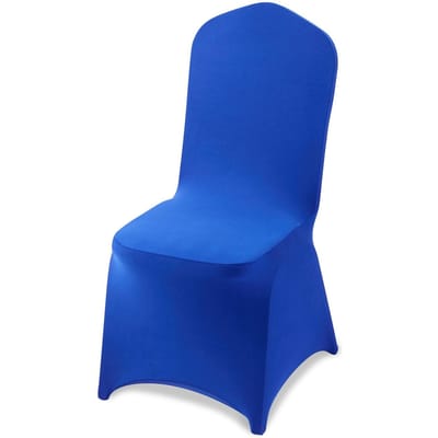 50 Stuks Koningsblauw Stoelhoezen, Polyester Spandex Stoelhoes, Elastische Overtrekken voor Bruiloft Feest Eetzaal Banket Platte Voorkant Stoelhoezen, Past op Stoel