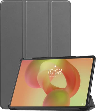 Hoesje - Geschikt voor Lenovo Idea Tab Pro - Dun & Stevig - Trifold Bookcase - Hard Cover - Hardcover Book Case - Tablet Hoes - Grijs