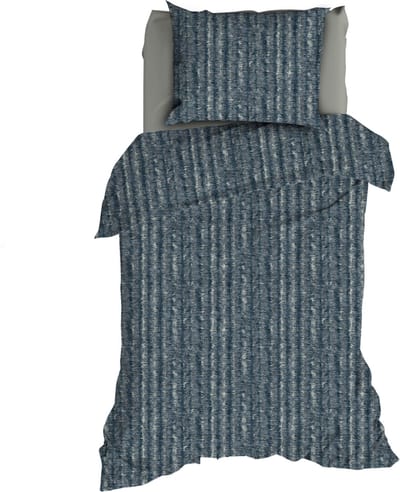 Romanette FLANEL Dekbedovertrek 140x200/220 Caledon blauw/grijs