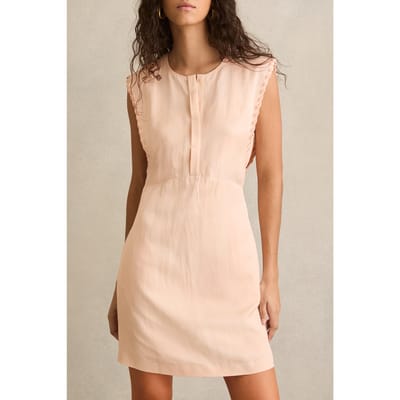 Reiss Craft Stitched Sleeveless Dress Peach Maat: 10 | Mini Jurken Outlet | Dames | Oranje