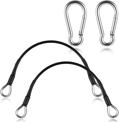 Verlengkabels voor fitnessapparatuur, 25,4 cm, roestvrij staal, ideaal voor beenstrekker en traint Latissimus Dorsi en Triceps