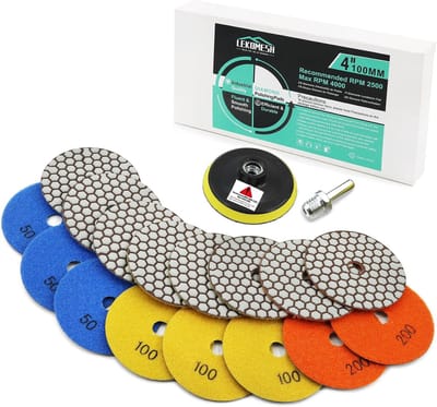 Diamant Polijstschijven - Schuurschijven Set - Stenen Afwerken - 8 Delige Kit - 100mm Diameter