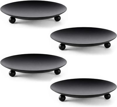 Omgoods - Set van 4 Zwarte Metalen Kandelaars