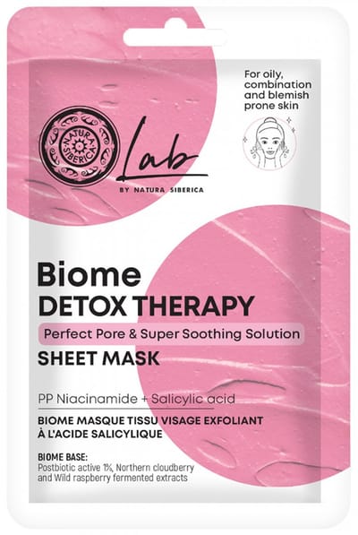 Natura Siberica Lab Biome Detox Therapy Porieverminderend Gladmakend Weefselmasker 25 g