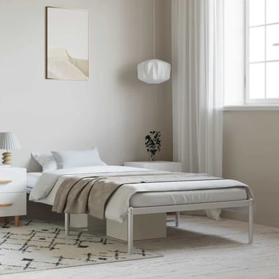 vidaXL - Bedframe - metaal - wit - 100x190 - cm