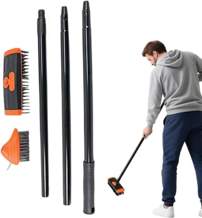 Tuinborstel Onkruidverwijderaar - Spleetborstel Terrasreiniger - Onderhoud Buitenruimte - Geïntegreerde Schraper - 117.5 cm - Niet gespecificeerd