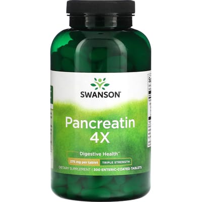 Pancreatine 4X, 3X Sterkte, 375 mg, Maagsapresistent omhulde tabletten, 300 tabletten