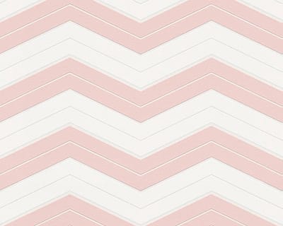 CHEVRON BEHANG - Roze Wit - AS Creation DESIGNDSCHUNGEL 2 by Laura Noltemeyer