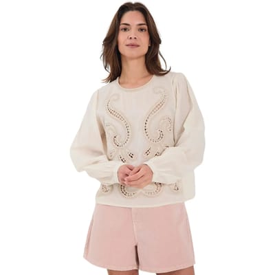 Damesblouse met lange mouwen Norr Fen