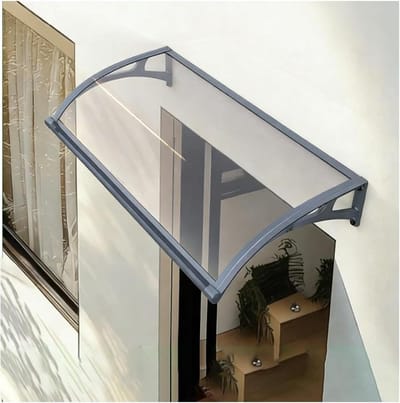 Deurluifel Polycarbonaat - Regenkap Veranda - Buitenruimte Beschermen - Geïntegreerd Goot Systeem - 100 x 180 cm - Transparant