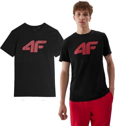 4F Heren-T-shirt AW23TTSHM0877 Zwart Maat M
