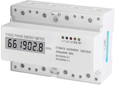 Energiemeter - Elektriciteitsmeter - Industrieel Gebruik - Hoge Nauwkeurigheid - 3 Fase 230V 400V - Grijs
