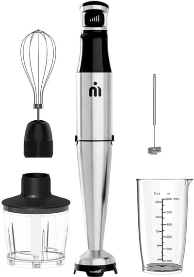 MATTI® 5-in-1 - Staafmixer Set - Staafmixer - Incl. Hakmolen, Blender, Garde en Melkopschuimer - 1500W