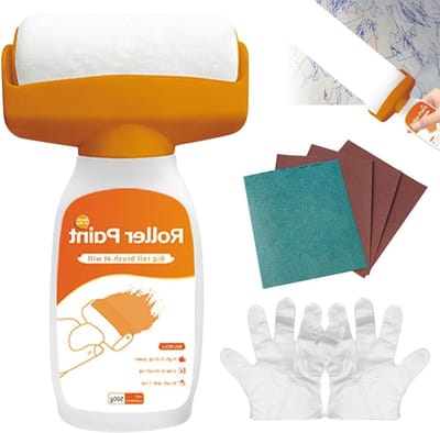 Wandverf Reparatie Set 500g - Inclusief Roller, Kwast en Reparatiepasta voor Krassen, Vlekken en Scheuren