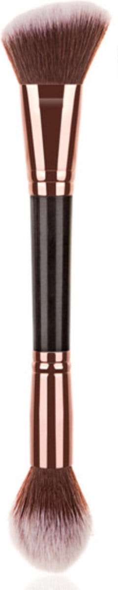 2-Zijdige kwast | contour / bronzer & blush | zwart rose gold