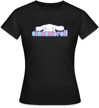 Cinnamoroll Gluurt Over De Letters T-Shirt Dames