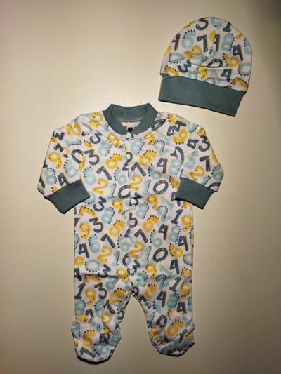 Nini - Boxpakje/Slaappakje/Pyjama/Onesie Floris - Met GRATIS Muts - Maat 56 - 0 t/m 2 maanden