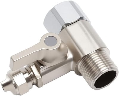 T-Stuk Wateraansluiting met Afsluitkraan - 3/8" x 3/8" x 1/4" - Voor Osmose, Koelkast en Kraan