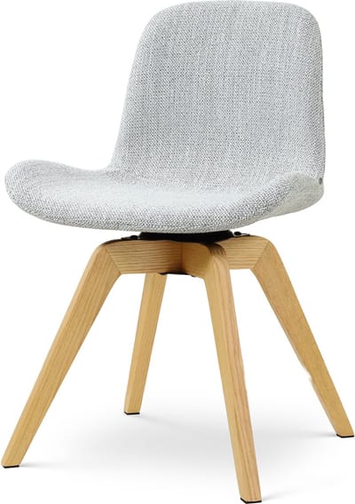 Nolon Noor-Fé draaibare Eetkamerstoel grijs melange - houten onderstel - scandinavisch - stoffen zitting - stijlvol