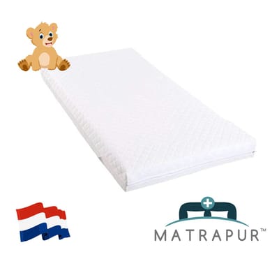 Matrapur | Babymatras met afneembare hoes, 60x120x10 cm