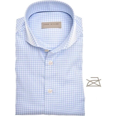 John Miller Overhemd The Miller Gingham Shirt Licht Blauw / male