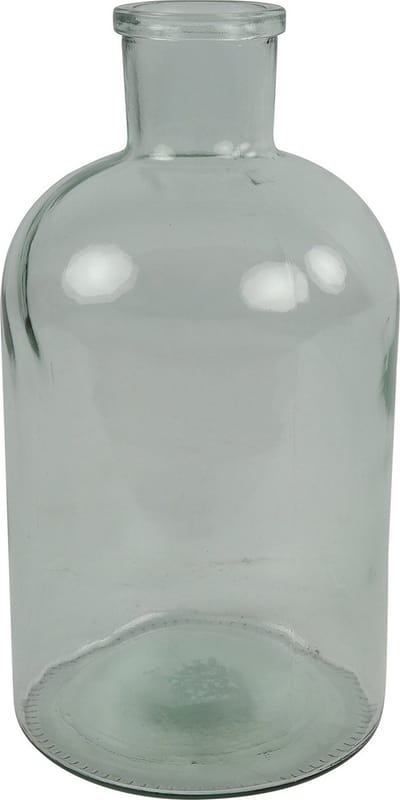 Countryfield bloemen/takken Vaas - helder/transparant - glas - Apotheker fles vorm - 14 x 27 cm
