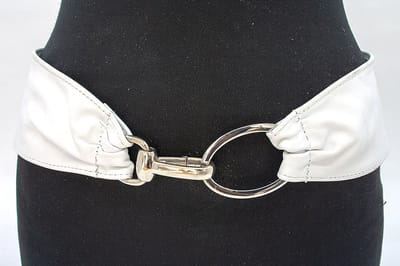 Nappa afhangceintuur wit - Dames riem - 8 cm breed - Nappa - Brede riem - Casual - Maat 90