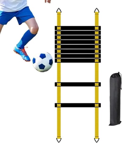 Trainingsladder - Snelheidsladder Behendigheidsladder - Voetbaltraining - Robuust PP en nylon - 5 meter - Geel