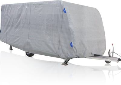 Muntel® Caravanhoes - Caravan beschermhoezen - Camperhoezen - Waterdicht - UV-bestendig - Maat L - 6,10 x 2,50 x 2,20 M - (170g/m²)
