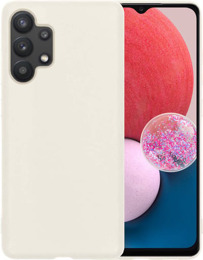 Hoesje - Geschikt voor Samsung Galaxy A13 4G - Sterk & Shockproof - Siliconen Case - Hoes Cover - Telefoonhoes - Wit