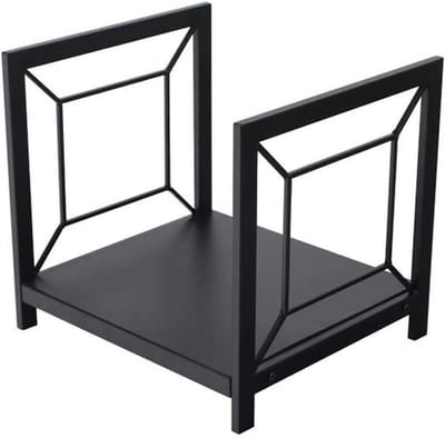 Haardhoutrek - Houtopslag - Binnen en buiten - Metalen frame - Zware houder - Zwart