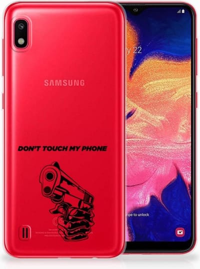 Samsung Galaxy A10 Silicone-hoesje Gun Don't Touch My Phone