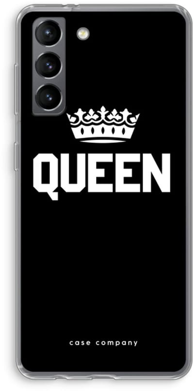 Case Company® - Hoesje geschikt voor Samsung Galaxy S21 hoesje - Queen zwart - Soft Cover Telefoonhoesje - Bescherming aan alle Kanten en Schermrand
