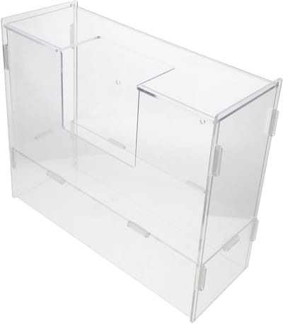 Hooi Dispenser - Voerbak Kleine Dieren - Voer Hooi Hygiënisch - Ruime Opslag - 28 cm - Transparant
