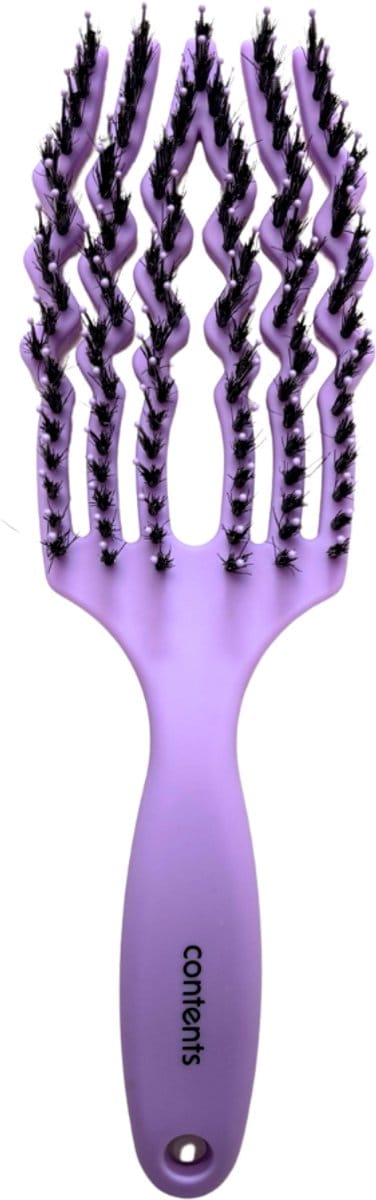 FingerBrush Paars – Zachte Haarborstel met Vingerkappen – Voor Pijnloos Ontwarren