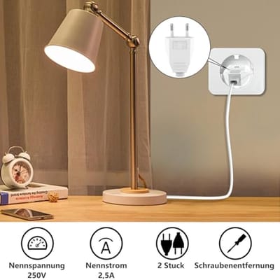 Platte Europese stekker 2 stuks - 250V 2,5A - Schuko stekker voor inbouw en vervanging