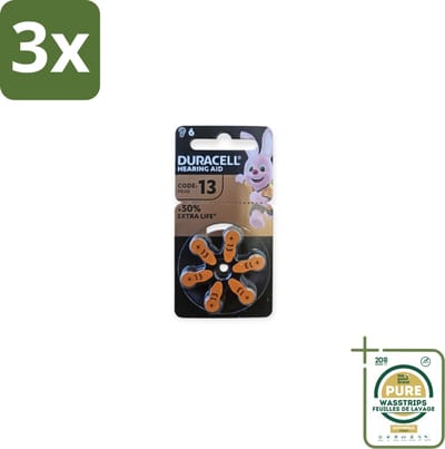 3 x Duracell Gehoorapparaat Batterijen 13 6 stuks per verpakking - Grootverpakking - Gehorenapparaten Batterijen - Gehoorapparaten Batterijen Type 13 - Zink-lucht Batterijen - Gehoorapparaten Batterijen 6 Stuks - Betrouwbare Batterijen