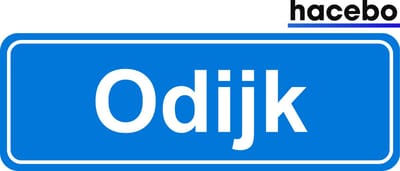 Hacebo - Plaatsnaam Sticker - 29x10 CM - Odijk sticker - Verkeersborden sticker - grappige cadeaus - Odijk
